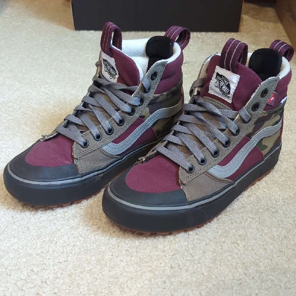 Vans Shoes - Vans Maroon and Gray High-Top Sneakers